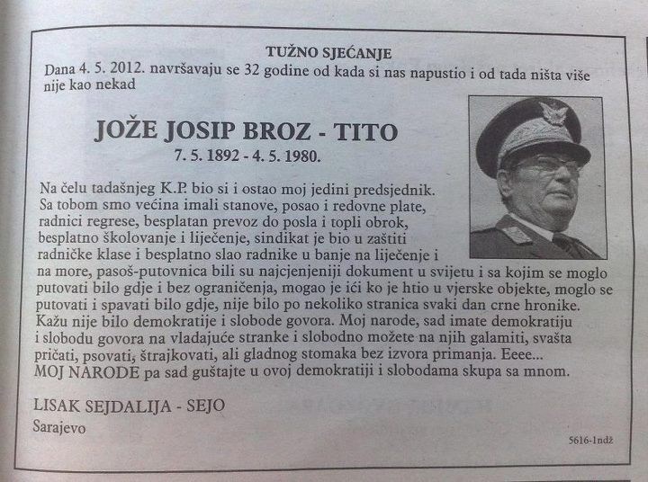 Tužno sjećanje na Tita