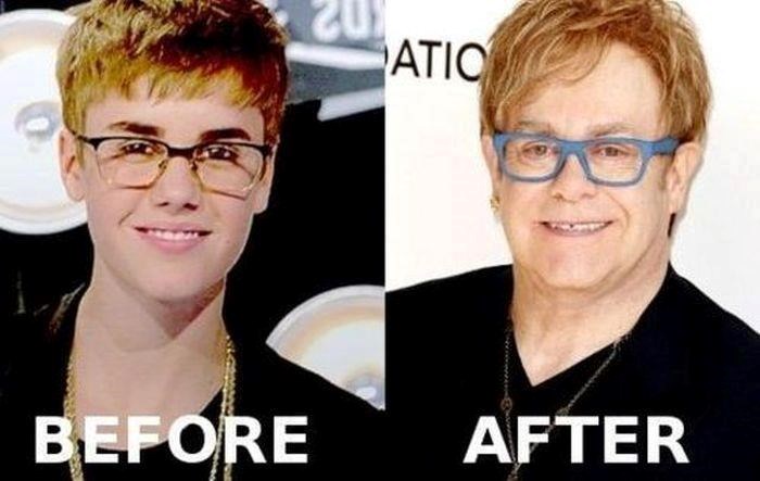 Elton before and now