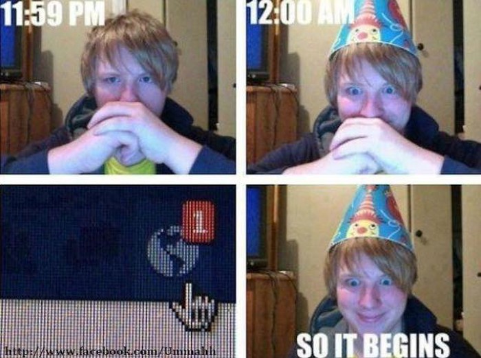 How I spend my birthday on Facebook!