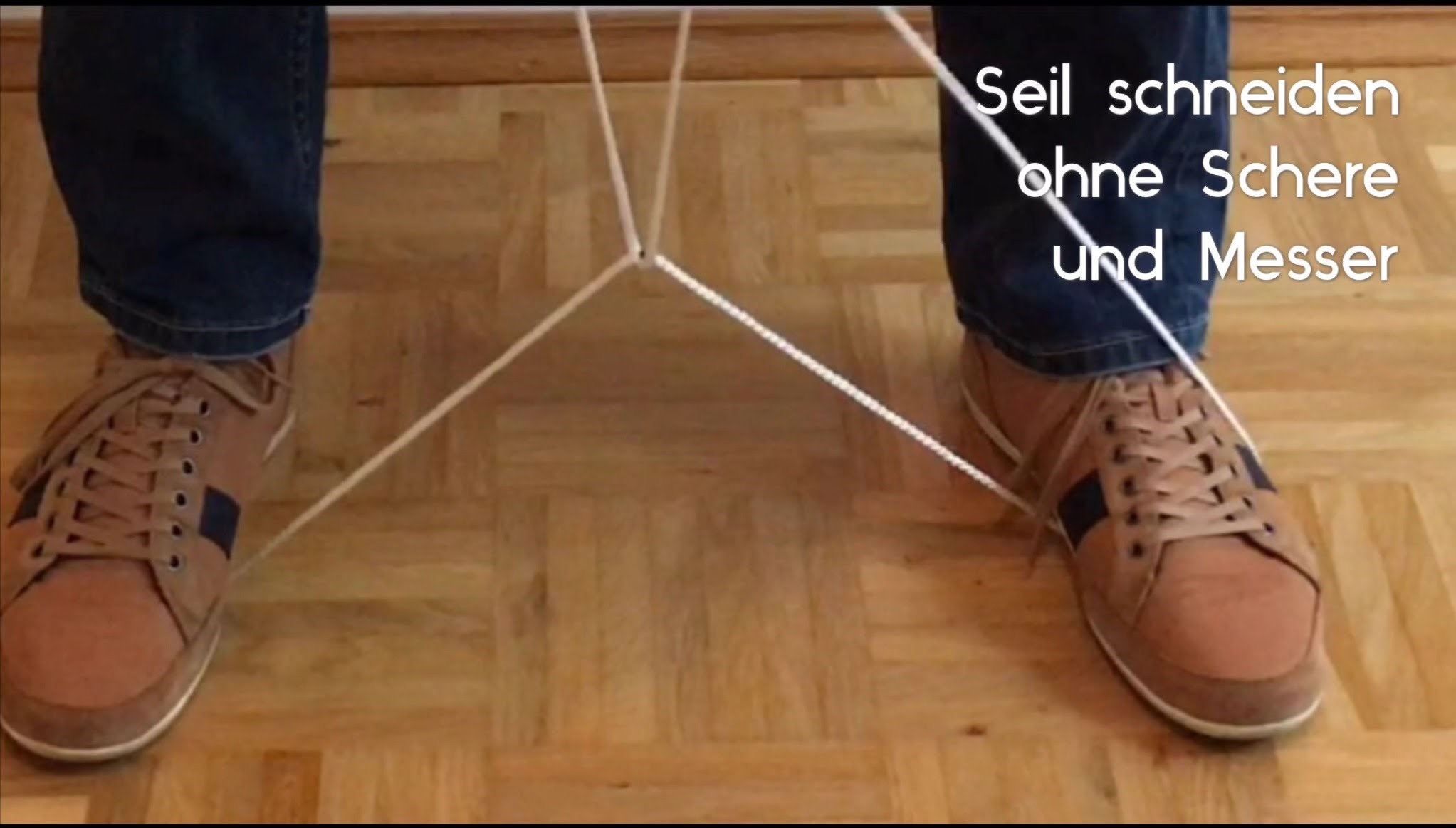 Seil , Schnur schneiden ohne Schere und Messer - cut a rope without a knife