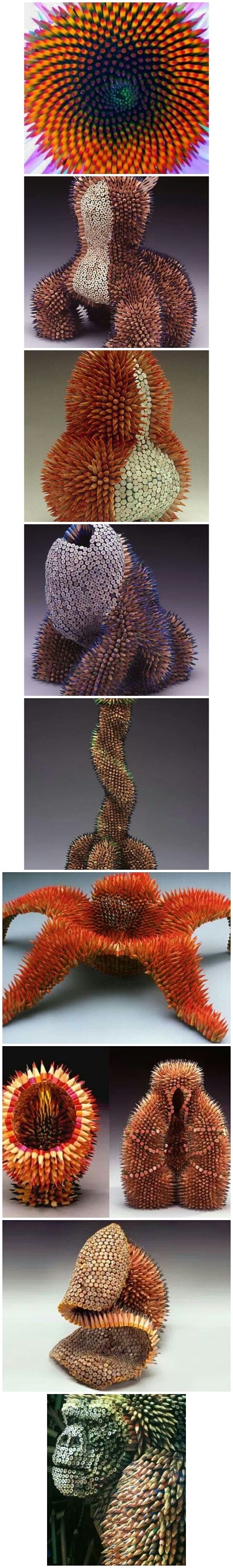 Interesantne skulpture od - olovaka :)