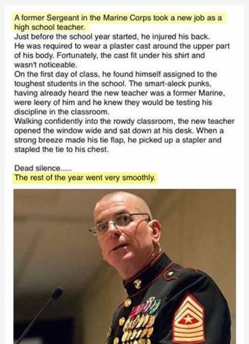 Narednik marinaca postao srednjoškolski učitelj