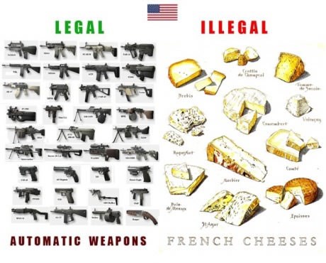 Amerika - automatsko oružje legalno, francuski sir ne