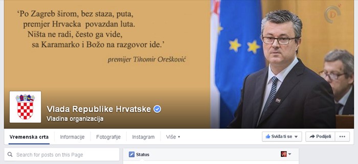 Hrvatska Vlada pohvalila se novim dizajnom FB stranice