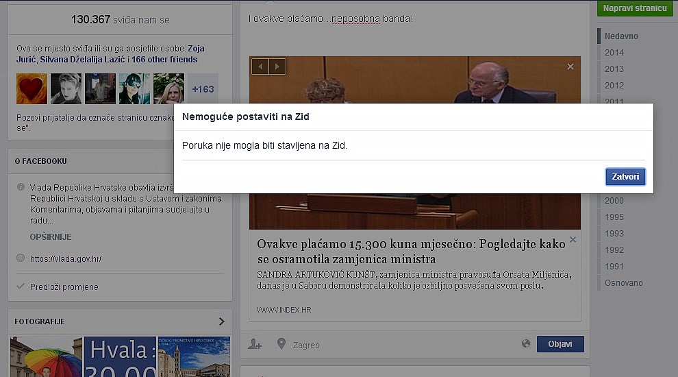 Nemoguće postaviti objavu...pitam se zašto?