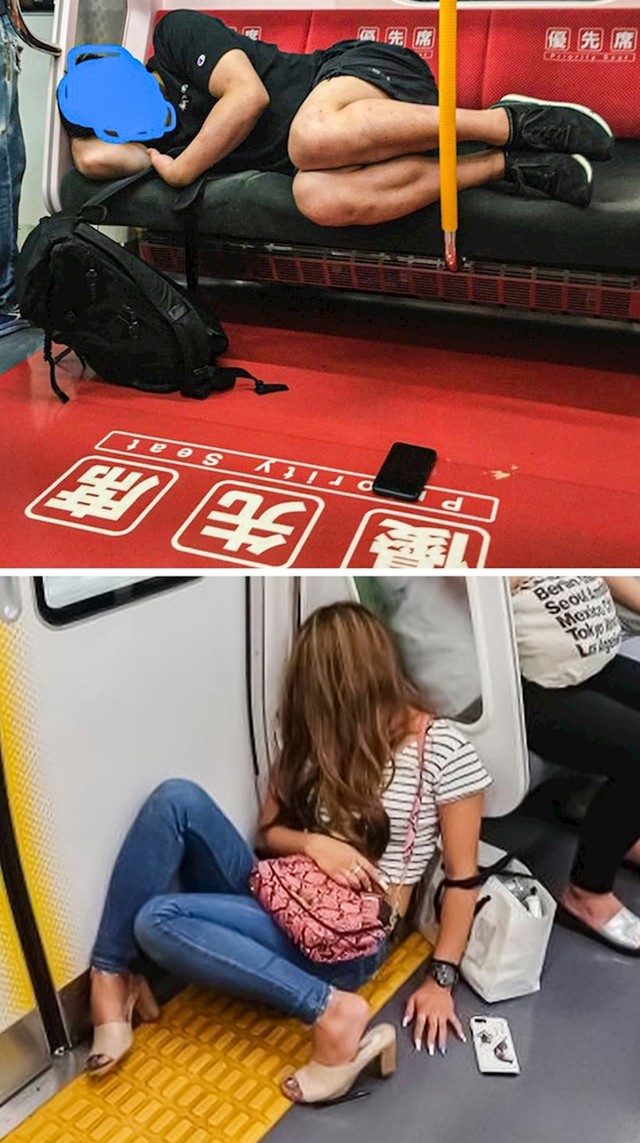 11. Japanci spavaju u podzemnoj željeznici stavljajući mobitele odmah pored njih, jer je to sigurno!