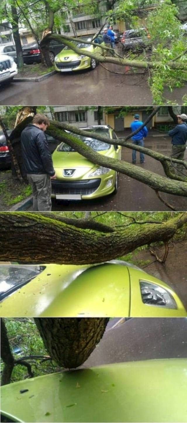 Centimetar više i ovaj automobil bio bi oštećen!