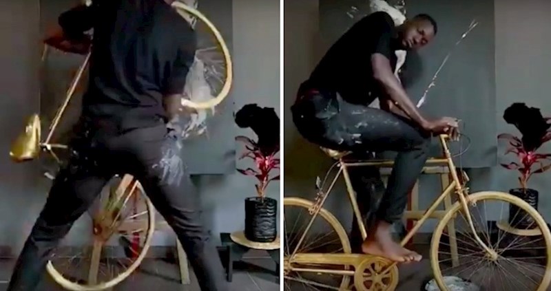 VIDEO Boubou je umjetnik koji slika koristeći sve što može primiti, na ovom videu slika biciklom!