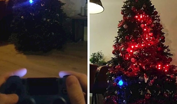 Ovaj inženjer svjetla s božićnog drvca pretvorio je u igru, zmiju koja se kontrolira pomoću PS4 kontrolera