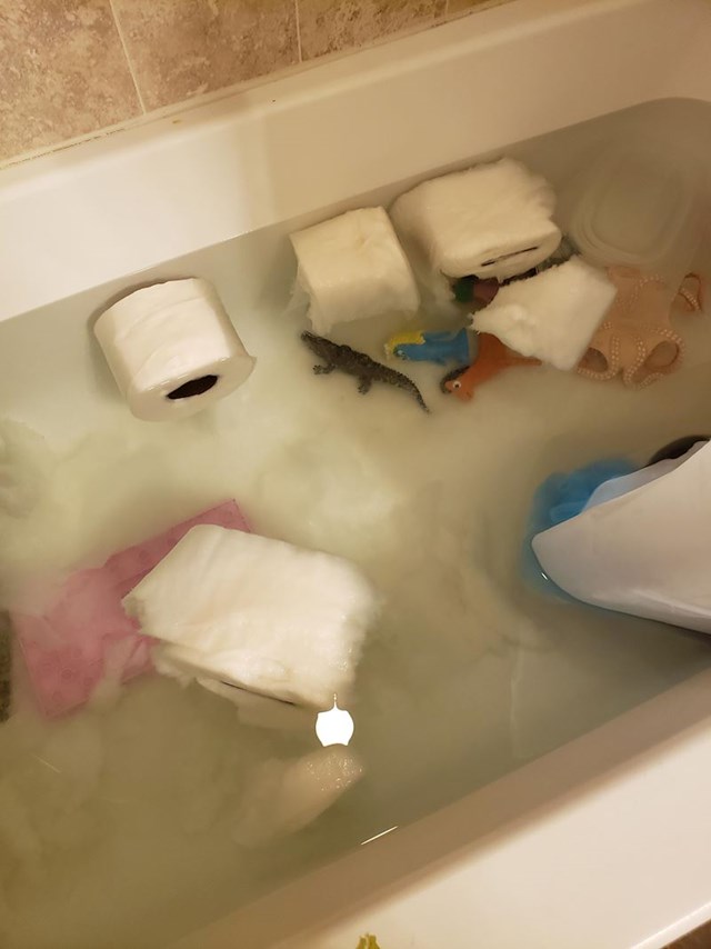 Ovaj roditelj koji je otkrio da je njegovo dijete bacilo nekoliko novih igračaka u kadu.