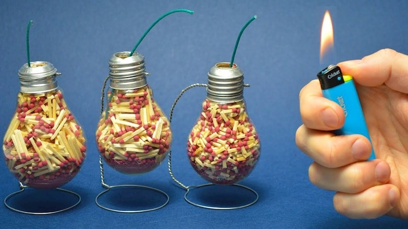 Napunio je žarulje šibicama, pogledajte što se dogodilo kad ih je zapalio