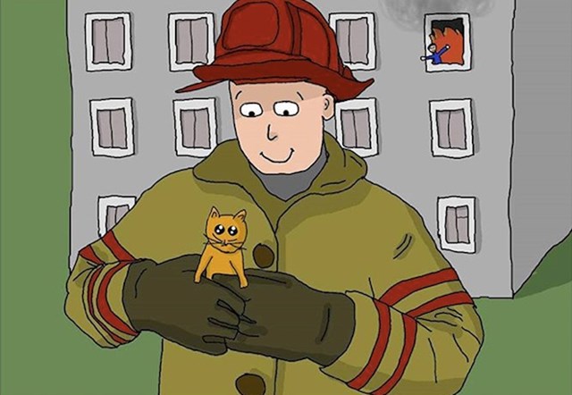 14. "Nacrtaj osjećajnog vatrogasca."