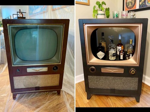 Pretvorio sam TV iz 1952. u svoj novi bar.