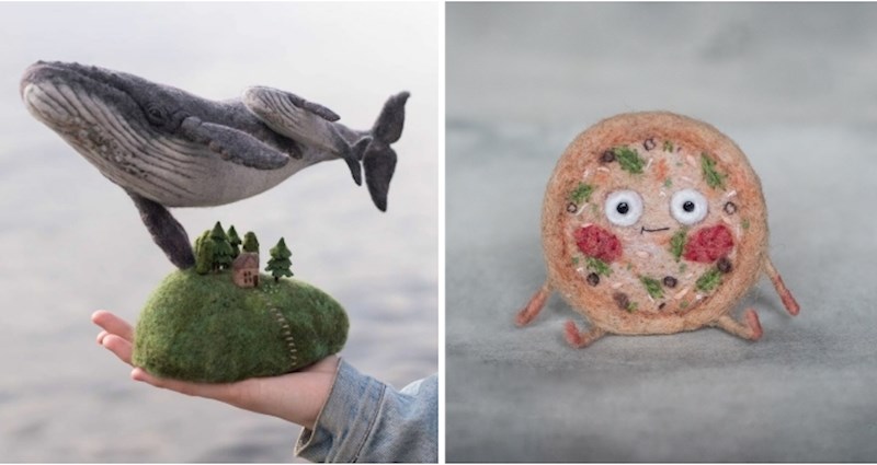 Ova umjetnica vunu pretvara u razne skulpture životinja i izmišljenih likova