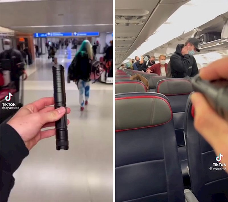 Spaljivao je ljude jakim laserom pa je izbačen iz aviona. Sve za pozornost.