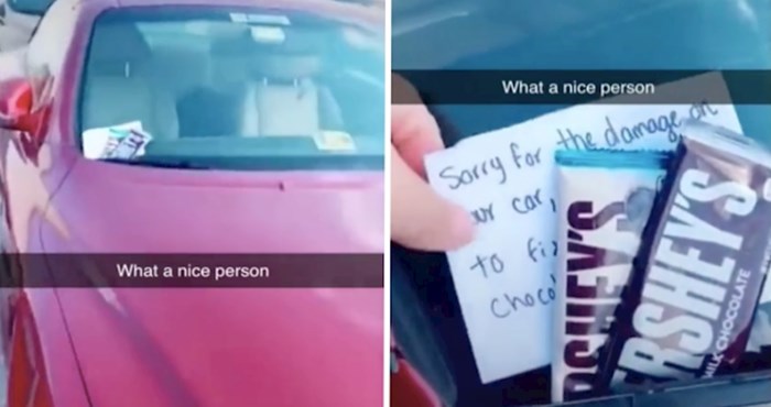 VIDEO Netko joj je ostavio poruku isprike, ali morate vidjeti o kakvoj šteti na automobilu se radi