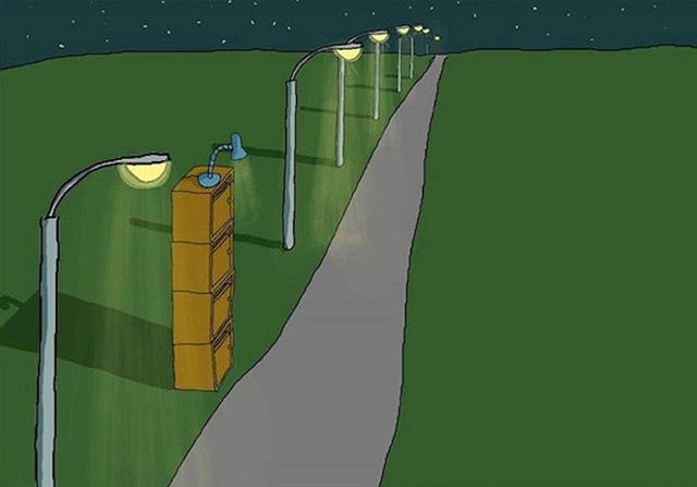 11. "Nacrtaj lampu koja ne vjeruje da je lampa."