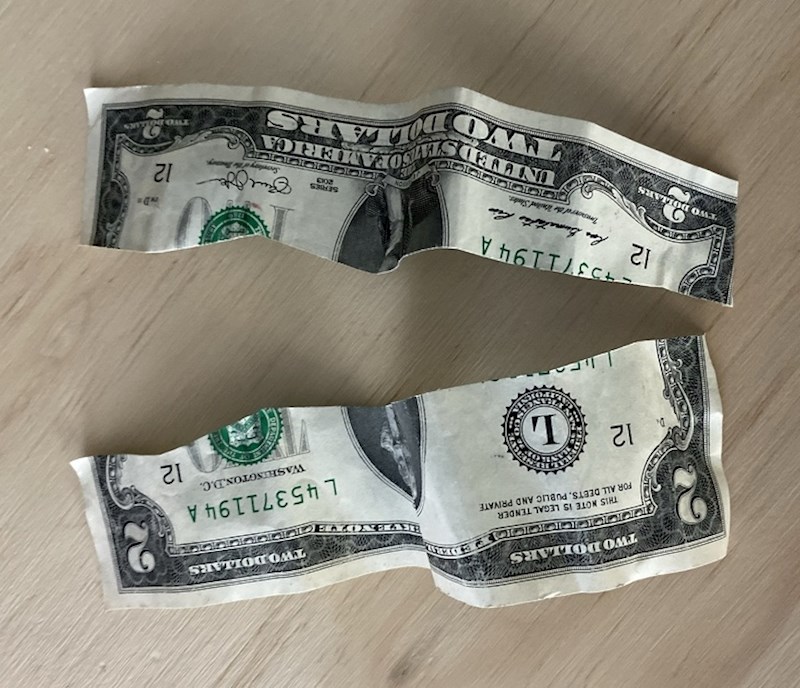 12. "Odluka moje kćeri kada novčanica nije bila dovoljno široka da bi mogla ući u kasicu."