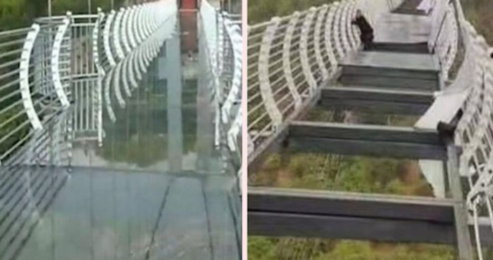 Šetnja preko staklenog mosta visokog 100 metara pretvorila se u najgoru noćnu moru jednog turista