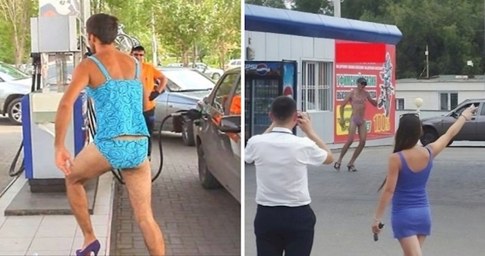 Benzinska postaja u Rusiji ponudila je besplatan benzin za svakoga u bikiniju, ali nisu očekivali toliko muškaraca