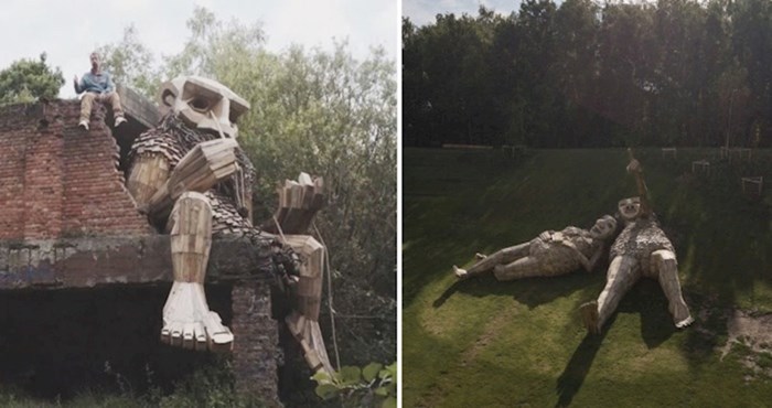 Ovaj umjetnik stvara divovske drvene trolove koje skriva u šumi