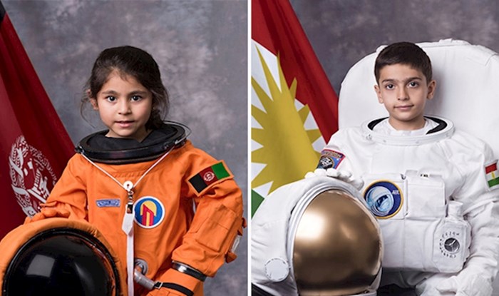 14 portreta koji prikazuju djecu iz cijelog svijeta kao astronaute