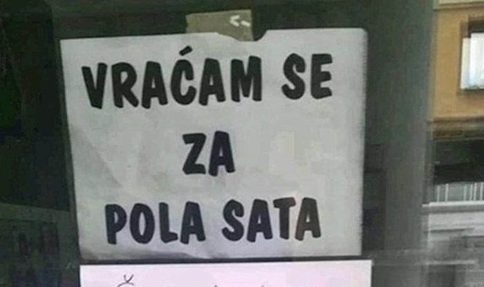 Trebao se vratiti za pola sata, a onda je netko odlučio ostavit poruku