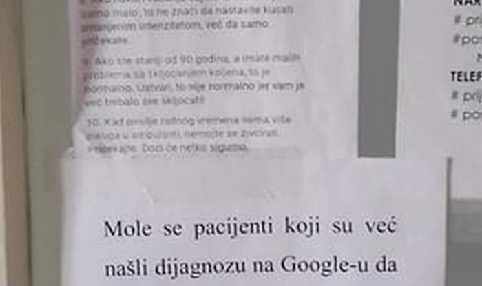 Doktorica je ostavila poruku svim pacijentima koje se vole liječiti pomoću Googlea