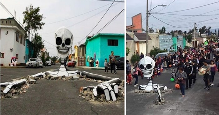Na ulicama glavnog grada Meksika golemi kosturi postali su središte pozornosti