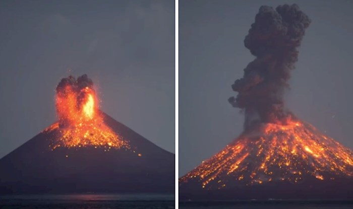 VIDEO Pogledajte kako izgleda spektakularna noćna erupcija vulkana Krakataua