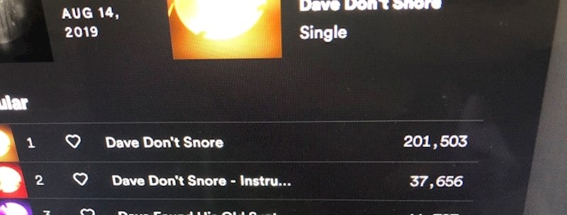 „Dakle, moja je supruga platila novac za prijenos mog hrkanja kao pjesme na Spotifyu. A sada je to čulo 200 tisuća ljudi. Nisam čak ni ljut na nju. "