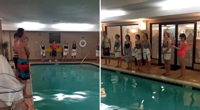 VIDEO Ovaj zbor primijetio je dobru akustiku na bazenu u hotelu, pogledajte kako su to iskoristili