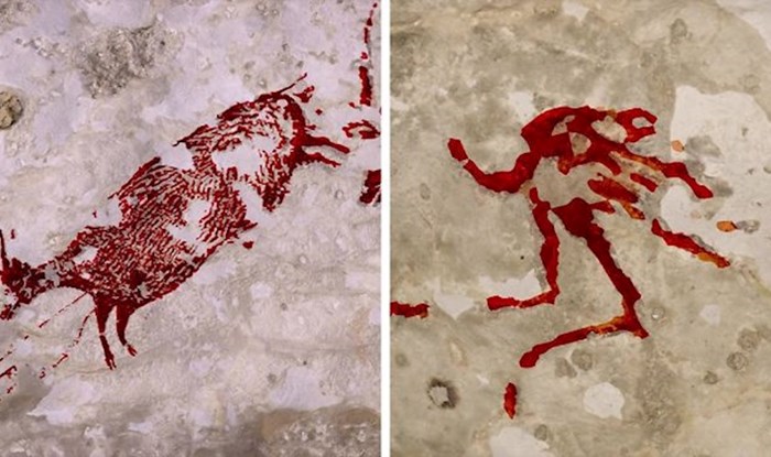 Ovi crteži nedavno su pronađeni u špilji u Indoneziji i mogli bi biti najstariji na svijetu