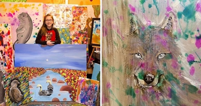 Kad je imala 8 godina odlučila je svojom umjetnošću pomoći ugroženim životinjama, do sad je donirala gotovo 70 tisuća dolara