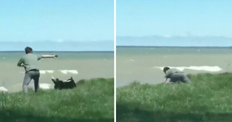 VIDEO U posljednjem trenutku spasio je svog psa od pada s litice