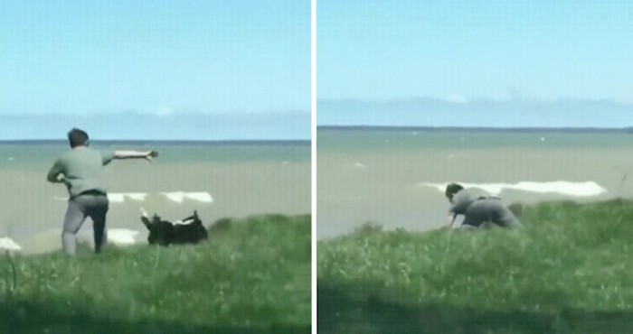 VIDEO U posljednjem trenutku spasio je svog psa od pada s litice