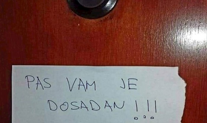 Stanare je na ulaznim vratima dočekala poruka od susjeda, njihov odgovor ga je ušutkao