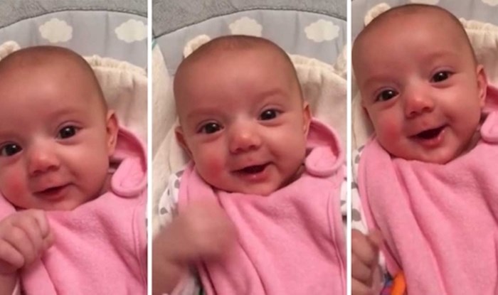 VIDEO Preslatka beba od osam tjedna iznenadila je mamu, rekla joj je "I love you"
