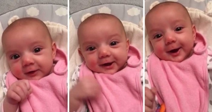 VIDEO Preslatka beba od osam tjedna iznenadila je mamu, rekla joj je "I love you"