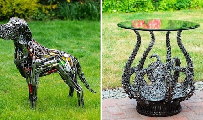 20 nevjerojatnih skulptura od recikliranih i pronađenih predmeta Briana Mocka