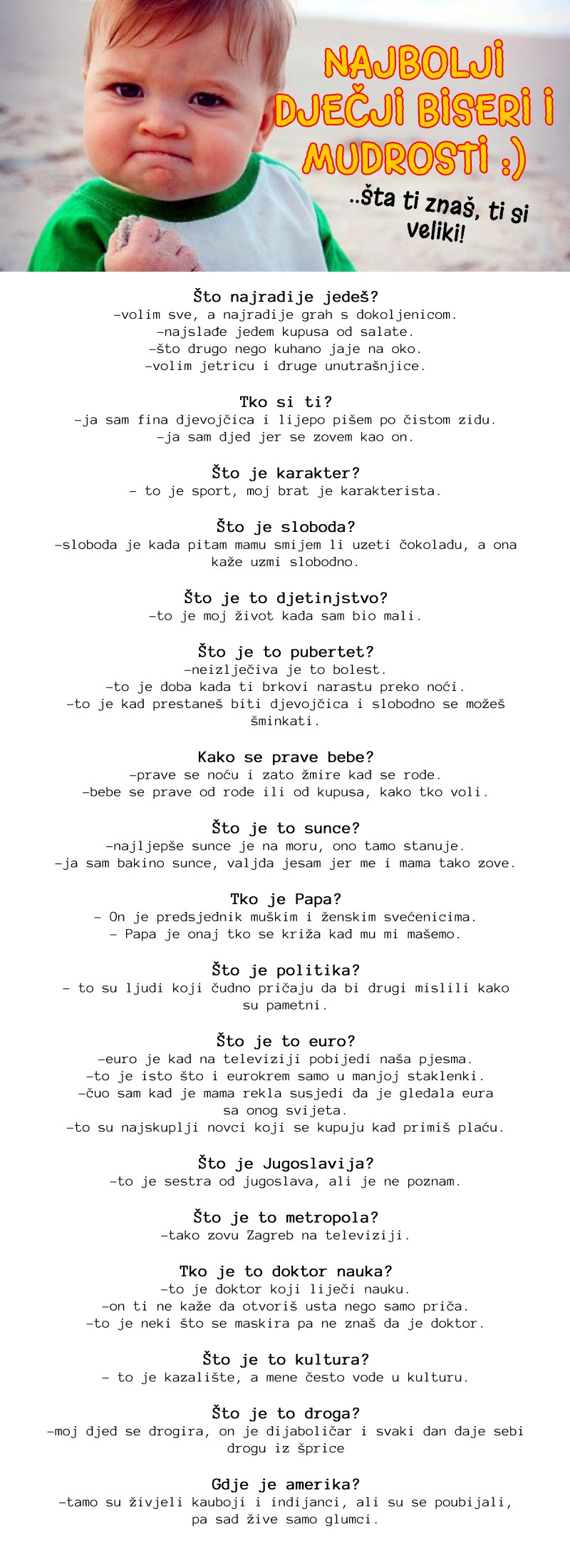 Najbolji dječji biseri i provale - ovo je pravi pogled na svijet!