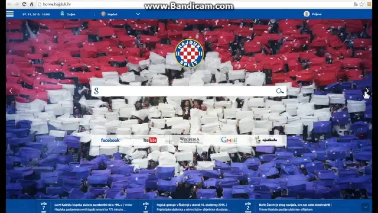 Postavite Hajduk home za vasu pocetnu stranicu