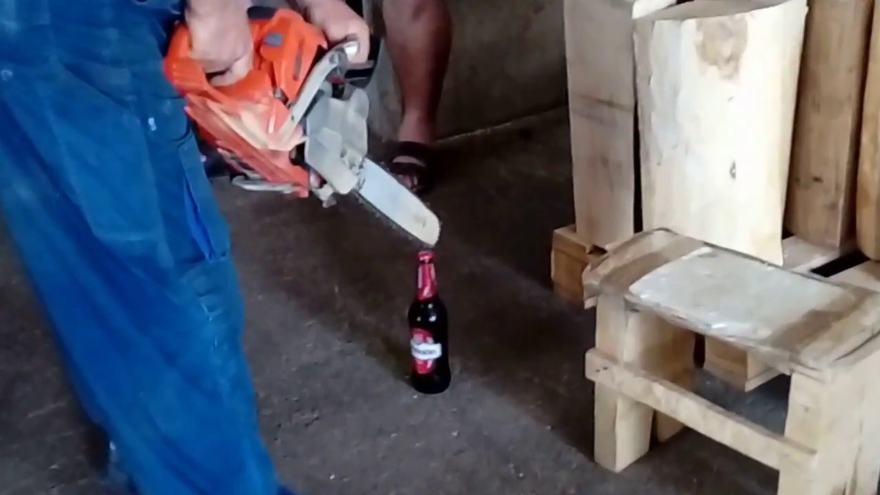 Otvaranje piva motornom pilom