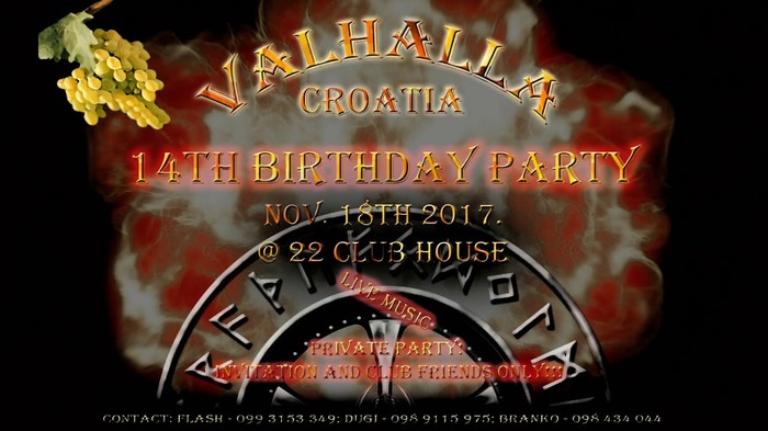 Invitation to Valhalla Birthday Party 2017.