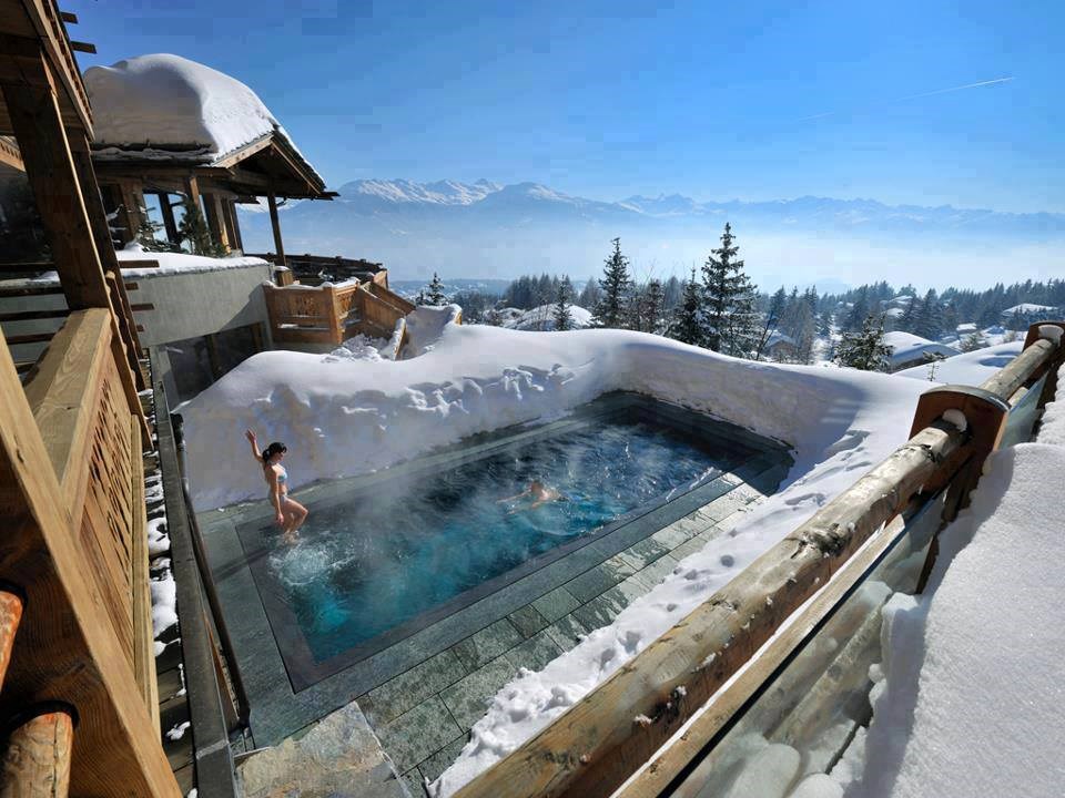 Fascinating view from  Lecrans Hotel & Spa in Switzerland.