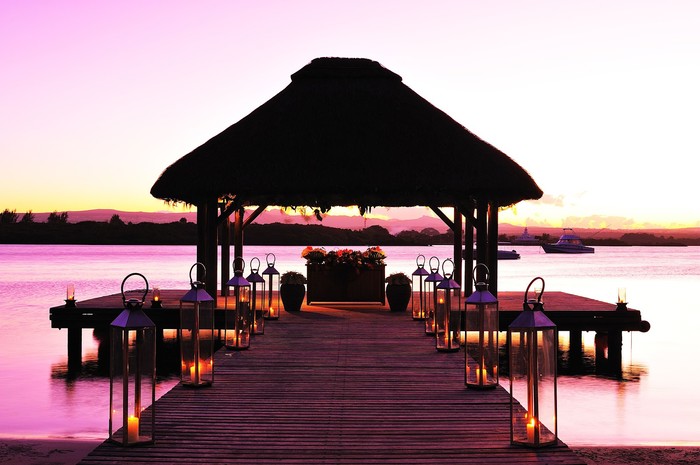 Breathtaking sunset in Mauritius.