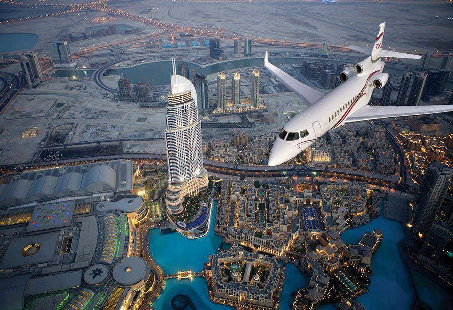 Flying over Dubai. 