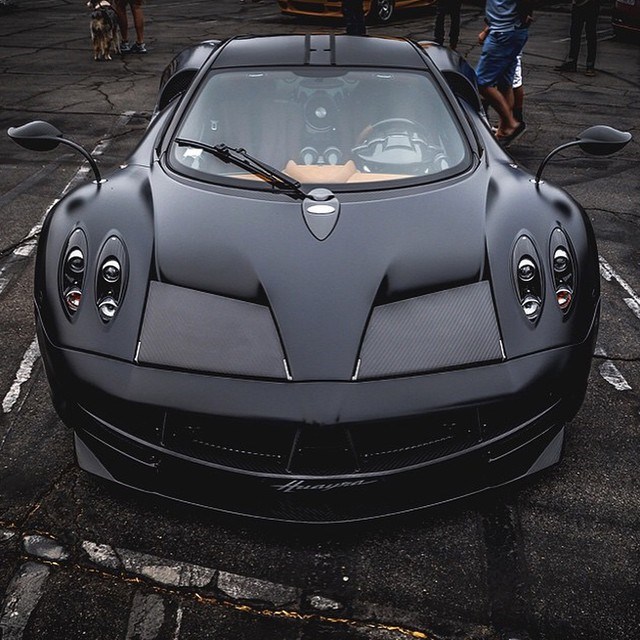 Matte black Pagani Huayra.