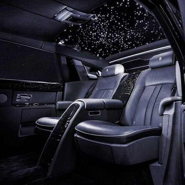 Rolls-Royce backseat.