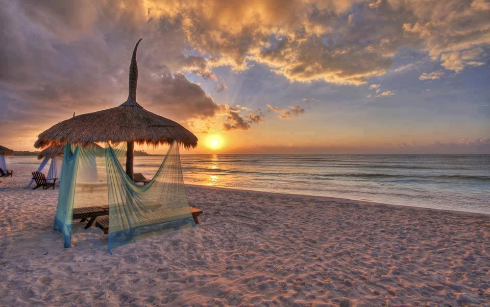 Beautiful sunset at the beach